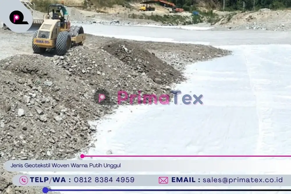 Jenis Geotekstil Woven Warna Putih Unggul