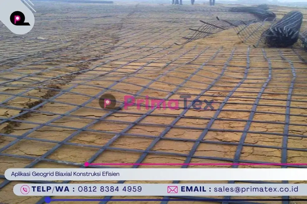 Aplikasi Geogrid Biaxial Konstruksi Efisien