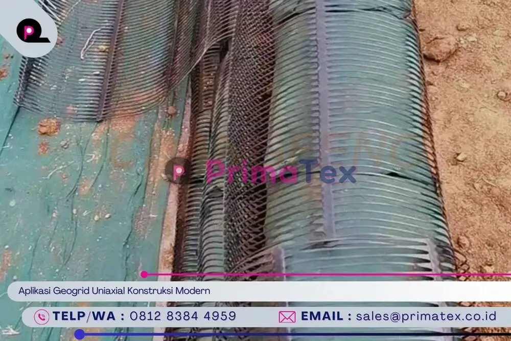 Aplikasi Geogrid Uniaxial Konstruksi Modern